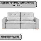 Sofá Summit Retrátil E Reclinável 2,20 M Veludo Cinza