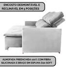 Sofá Summit Retrátil E Reclinável 2,20 M Veludo Cinza