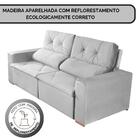 Sofá Summit Retrátil E Reclinável 2,20 M Veludo Cinza