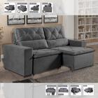 Sofá Summit Retrátil E Reclinável 2,20 M Veludo Grafite