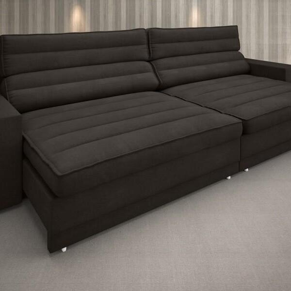 Sofá Supreme 2,10m Assento Retrátil E Reclinável Velosuede Ch