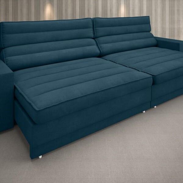 Sofá Supreme 2,30m Assento Retrátil E Reclinável Velosuede Ro