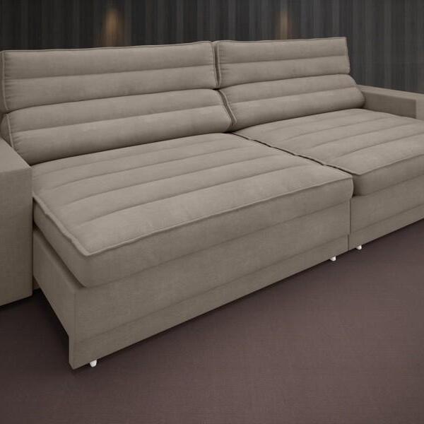 Sofá Supreme 2,50m Assento Retrátil E Reclinável Velosuede Be