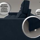 Sofá Supreme 2,70m Assento Retrátil E Reclinável Velosuede Pe