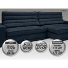 Sofá Supreme 2,70m Assento Retrátil E Reclinável Velosuede Pe