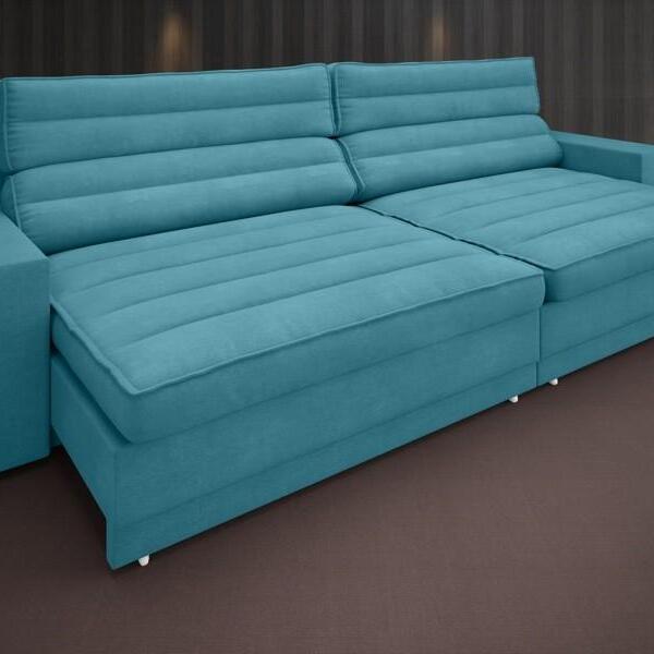 Sofá Supreme 2,70m Assento Retrátil E Reclinável Velosuede Tu