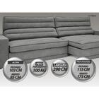 Sofá Supreme 2,90m Assento Retrátil E Reclinável Velosuede Gr