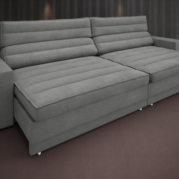 Sofá Supreme 2,90m Assento Retrátil E Reclinável Velosuede Gr