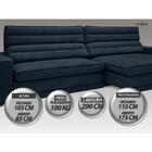 Sofá Supreme 2,90m Assento Retrátil E Reclinável Velosuede Pe