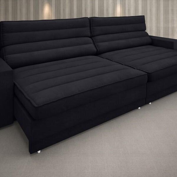 Sofá Supreme 2,90m Assento Retrátil E Reclinável Velosuede Pr