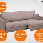 Sofá Tango 1,80m Sem Caixa, Retrátil E Reclinável Velosuede M