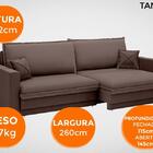 Sofá Tango 2,60m Sem Caixa, Retrátil E Reclinável Velosuede C