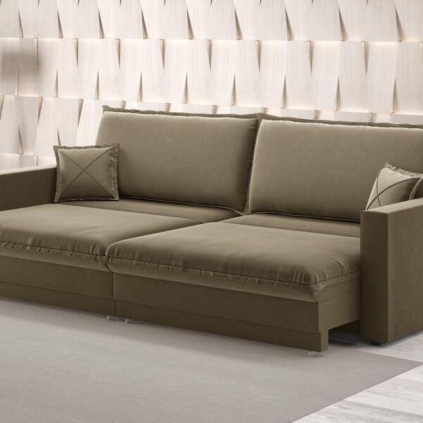 Sofá Tango 2,60m Sem Caixa, Retrátil E Reclinável Veludocrist