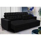 Sofá Texas 2.10m Retrátil E Reclinável - Preto