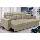 Sofá Texas 2.60m Retrátil E Reclinável - Bege