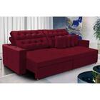 Sofá Texas 2.60m Retrátil E Reclinável - Vinho