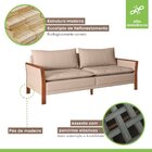 Sofá Texas 4 Lugares 220cm Molas Bonel Boucle Bege