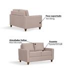 Sofá Texas Com Tecido Poliéster 138 Cm - Bege