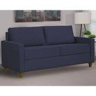 Sofá Texas Com Tecido Poliéster 220 Cm - Azul Marinho