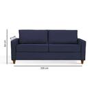 Sofá Texas Com Tecido Poliéster 220 Cm - Azul Marinho