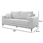 Sofá Texas Plus 2m Linho Agarb Decor Linho Cinza