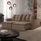 Sofá Texas Retrátil E Reclinável 180cm Bege