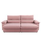Sofá Tier Retrátil 3 Lugares Suede Rosa Claro 215cm Rosa