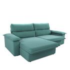 Sofá Tier Retrátil 3 Lugares Suede Suculenta 215cm Marrom