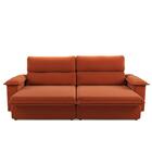 Sofá Tier Retrátil 3 Lugares Suede Terracota 215cm Marrom