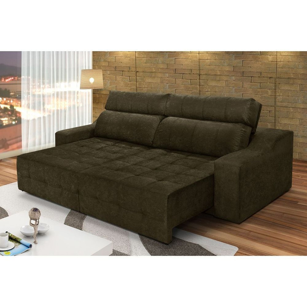 Sofá Top Concept 250cm Retrátil Reclinável Café - Ws