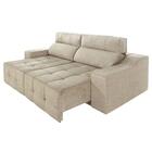 Sofá Top Lubeck 210cm Retrátitl Reclinável Suede Bege - Ws