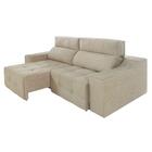 Sofá Top Lubeck 210cm Retrátitl Reclinável Suede Bege - Ws
