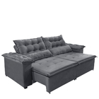 Sofá Top Veneza 200cm Retrátil E Reclinável Cinza - Ws