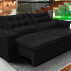 Sofá Top Veneza 200cm Retrátil E Reclinável Preto - Ws
