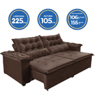 Sofá Top Veneza 225cm Retrátil E Reclinável Café - Ws