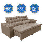 Sofá Top Veneza 250cm Retrátil Com Molas Castor - Ws