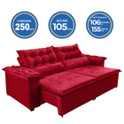 Sofá Top Veneza 250cm Retrátil E Reclinável Vermelho - Ws