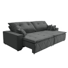 Sofá Toquio Retratil E Reclinavel 2,92 Mts Suede Cinza Caroli