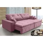 Sofá Toquio Retratil E Reclinavel 2,92 Mts Suede Rosa Carolin