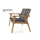 Sofá Trançado C/2 Lugares Em Madeira Eucalipto-jatobá/preto