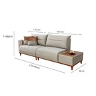 Sofá Trento 3 Lugares Com Base De Madeira Bege