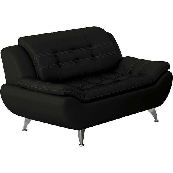 Sofá Trieste 2 Lugares - Linoforte - Preto