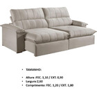 Sofá Triton Com 4 Lugares 260cm Assento Retrátil Com Pillow T