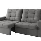 Sofá Tulum 2,00m Assento Retrátil/reclinável Suede Cinza - Xf