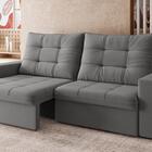 Sofá Tulum 2,00m Assento Retrátil/reclinável Suede Cinza - Xf