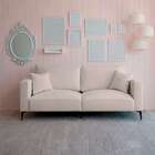 Sofá Unne 3 Lugares Com Molas Ensacadas Bouclê Bege 200 Cm