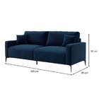 Sofá Unne 3 Lugares Com Molas Ensacadas Linho Azul Marinho 20