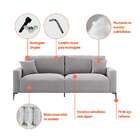 Sofá Unne 3 Lugares Com Molas Ensacadas Linho Cinza 200 Cm