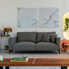 Sofá Unne 3 Lugares Com Molas Ensacadas Linho Grafite 200 Cm