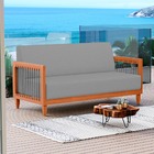 Sofá Varanda Samoa Madeira Maciça 02 Lugares Com Cordas Náuti